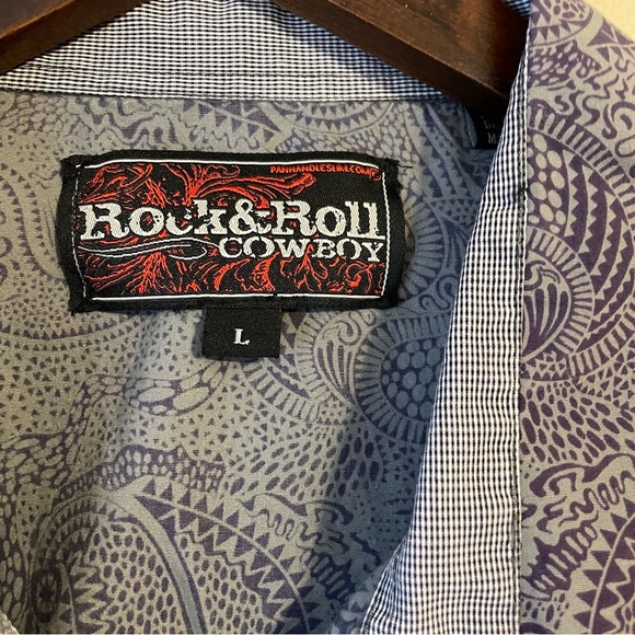 ROCK & ROLL COWBOY Western Pearl Snap Long Sleeve Paisley Shirt - Purple - Picture 4 of 5